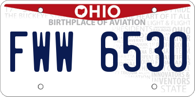 OH license plate FWW6530