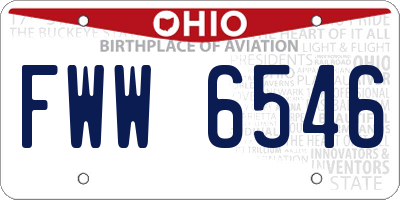 OH license plate FWW6546