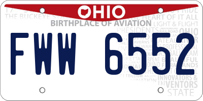 OH license plate FWW6552