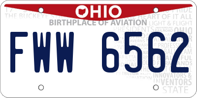 OH license plate FWW6562