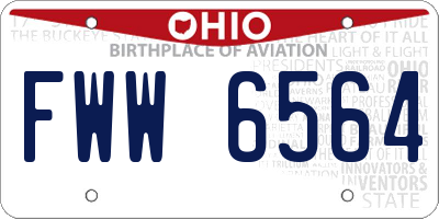 OH license plate FWW6564