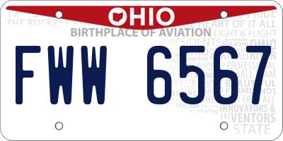 OH license plate FWW6567