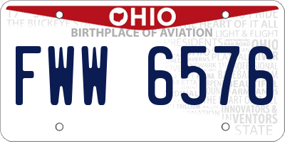 OH license plate FWW6576