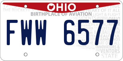 OH license plate FWW6577