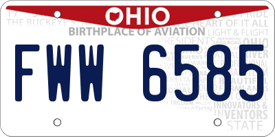 OH license plate FWW6585
