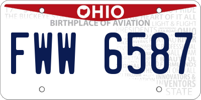 OH license plate FWW6587