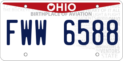 OH license plate FWW6588