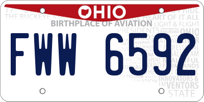 OH license plate FWW6592