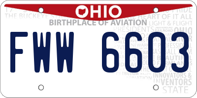 OH license plate FWW6603