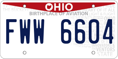 OH license plate FWW6604
