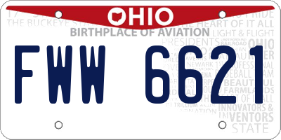 OH license plate FWW6621