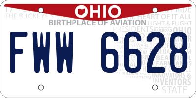 OH license plate FWW6628