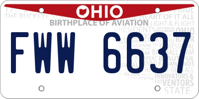 OH license plate FWW6637