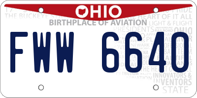 OH license plate FWW6640