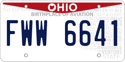 OH license plate FWW6641