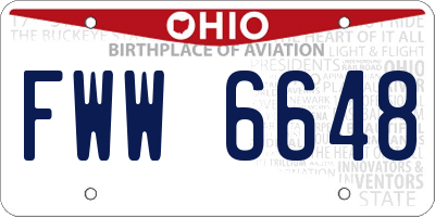 OH license plate FWW6648