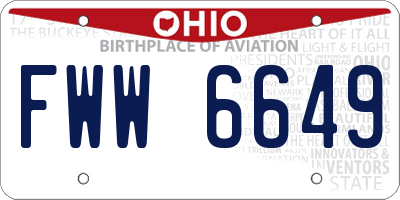 OH license plate FWW6649