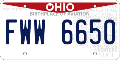 OH license plate FWW6650