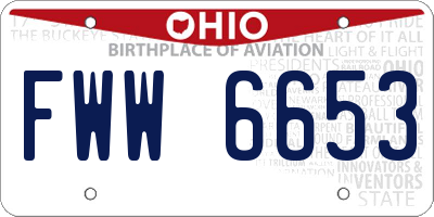 OH license plate FWW6653