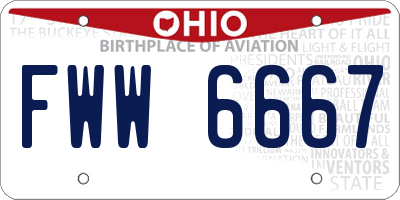 OH license plate FWW6667