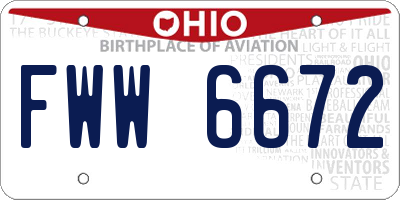 OH license plate FWW6672