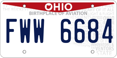 OH license plate FWW6684