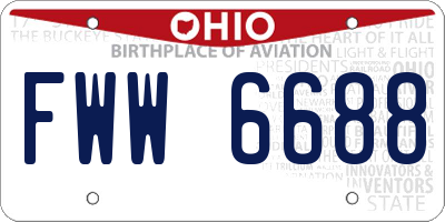 OH license plate FWW6688