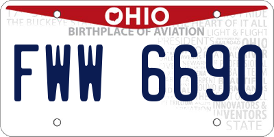 OH license plate FWW6690