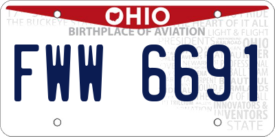 OH license plate FWW6691