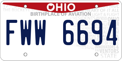 OH license plate FWW6694