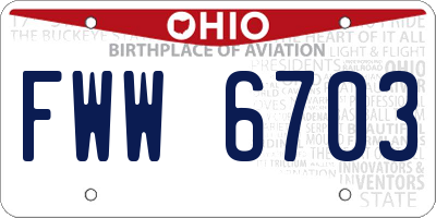 OH license plate FWW6703