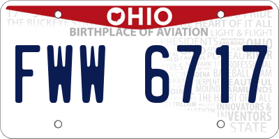 OH license plate FWW6717