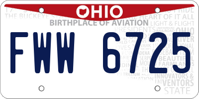 OH license plate FWW6725