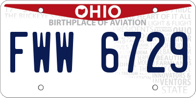 OH license plate FWW6729