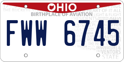 OH license plate FWW6745