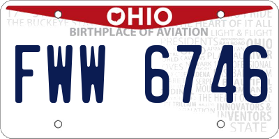 OH license plate FWW6746