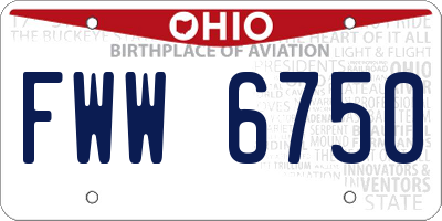 OH license plate FWW6750