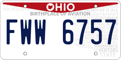 OH license plate FWW6757