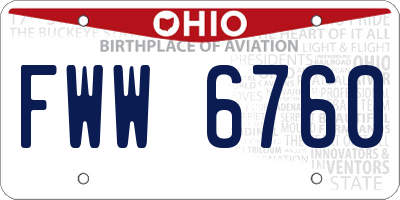 OH license plate FWW6760