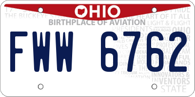 OH license plate FWW6762
