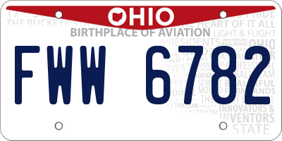 OH license plate FWW6782