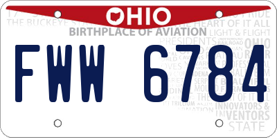 OH license plate FWW6784