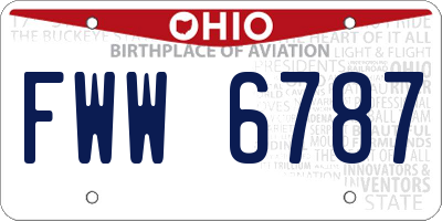 OH license plate FWW6787