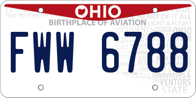 OH license plate FWW6788