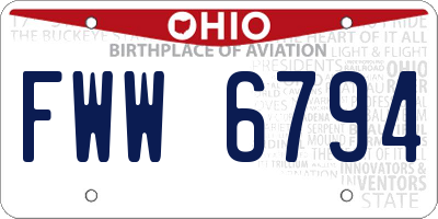 OH license plate FWW6794