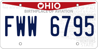 OH license plate FWW6795