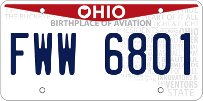 OH license plate FWW6801