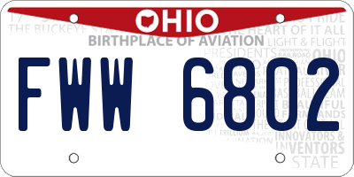 OH license plate FWW6802