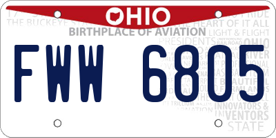 OH license plate FWW6805