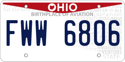 OH license plate FWW6806